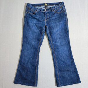 Love & Legend jeans women's size 18 ink blue colour bootleg flap pockets denim